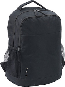 Backpack in a 600d polyester. Black