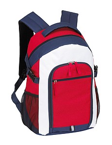 Backpack "Marina" with padded shoulder straps and back,colour blue, red, white