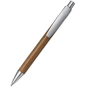 Ballpen with bamboo barrelSilver