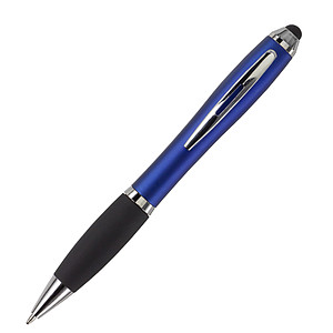 Ballpen with black ink and rubber tip. Blue