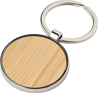 Bamboo and metal key chain