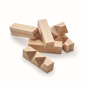 Bamboo brain teaser puzzle in star shape