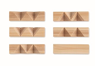 Bamboo brain teaser puzzle in star shape