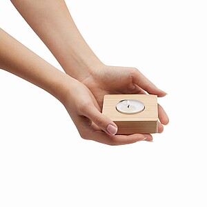 Bamboo candle holder, brown