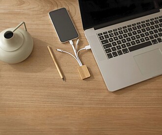 Bamboo charging cable