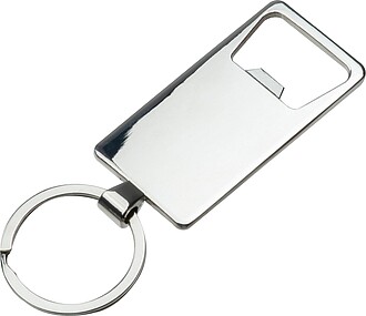 Bamboo key ring with bottle opener, brown