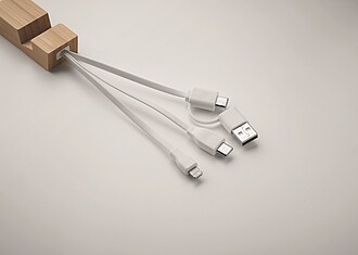 Bamboo key ring with phone stand