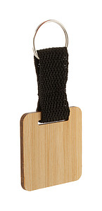 bamboo keyring, square