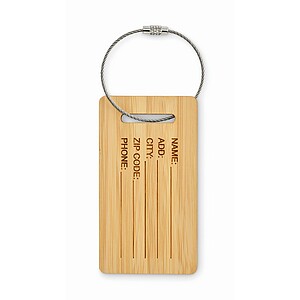 Bamboo luggage tag, wood