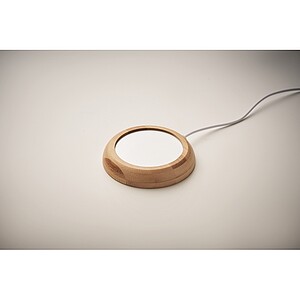 Bamboo mug warmer with USB, wood