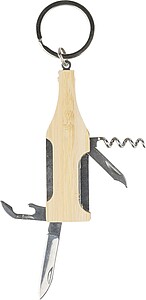 Bamboo multitool keychain Inaya, brown