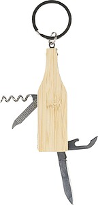 Bamboo multitool keychain Inaya, brown