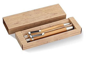 Bamboo pen and pencil set, wood
