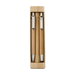 Bamboo pen set in cardboard box