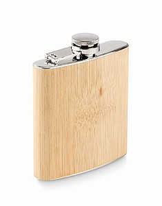 Bamboo slim hip flask 175ml