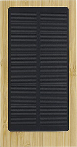 Bamboo solar power bank Elz, brown