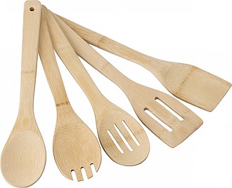 Bamboo spatulas, set of five.