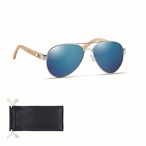 Bamboo sunglasses in pouch