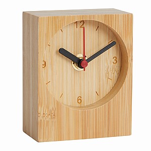 Bamboo table clock, brown