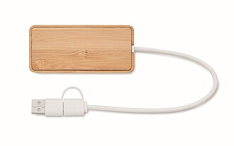 Bamboo USB 3 ports hub