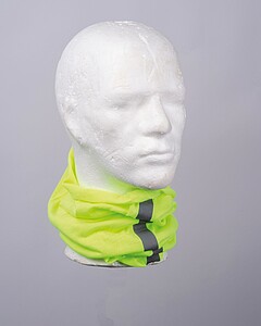 Bandana loop scarf with reflective stripes, yellow fluo