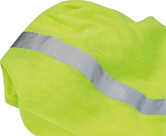 Bandana loop scarf with reflective stripes, yellow fluo
