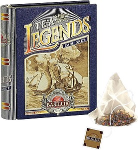 Basilur Legends Earl Gray portioned black teas, tin of pyramid bags 5 x 2 g