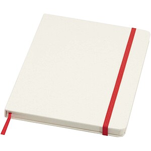 Bass A5 recycled hard cover notebook with lined pages, red