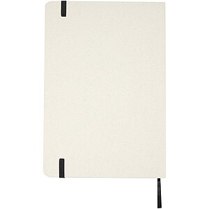 Bass A5 recycled hard cover notebook with lined pages, solid black