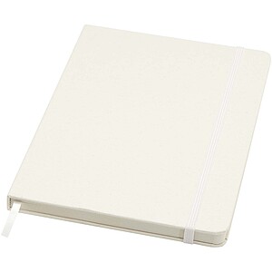Bass A5 recycled hard cover notebook with lined pages, white