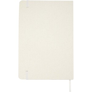 Bass A5 recycled hard cover notebook with lined pages, white