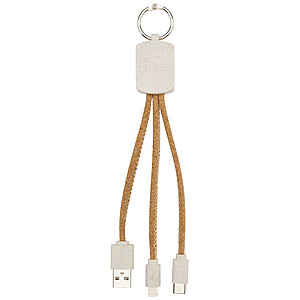 Bates wheat straw and cork 3-in-1 charging cable