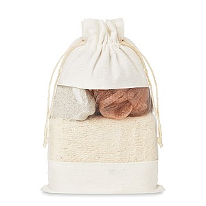 Bath set in cotton pouch