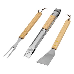 BBQ tools, brown, silver
