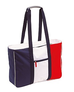 Beach bag "Marina" with a long carrying handle,colour blue, red, white