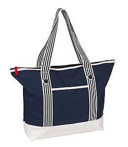Beach bag "Marlene" with stain-resistant bottom,colour beige, navy blue