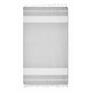 Beach bag with hammam towel, grey