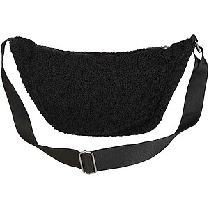 Bear GRS recycled sherpa crossbody bag 3L, solid black