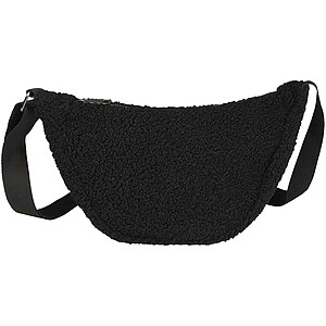 Bear GRS recycled sherpa crossbody bag 3L, solid black