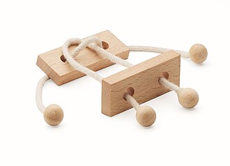 Beech wood brain teaser puzzle