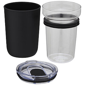 Bello 420 ml glass tumbler with recycled plastic outer wall