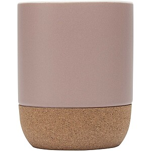 Billie 300 ml ceramic mug with cork details and matt finish, dusty pink