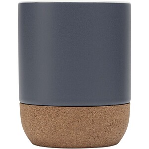 Billie 300 ml ceramic mug with cork details and matt finish, ice blue