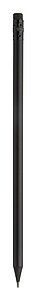 Black wood lead pencil in metallic finish, black
