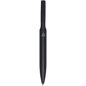 Blanca recycled aluminium ballpoint pen (blue ink), solid black