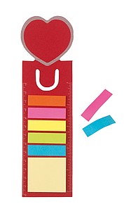 Bookmark "Romance" with 6 different coloured self-adhesive labels,colour red - Romance