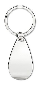 Bottle opener key ring, shiny silver