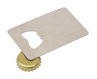 Bottle opener "Steel" with large advertising area,colour silver