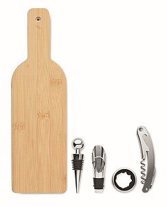 Bottle shape wine set in bamboo case