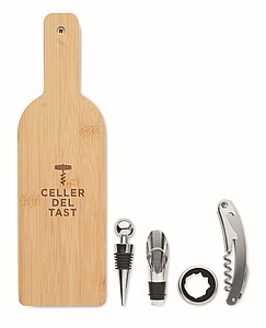 Bottle shape wine set in bamboo case